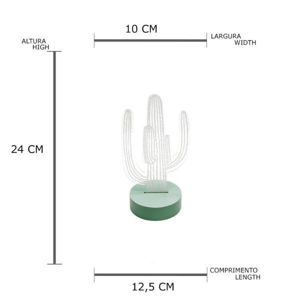 Luminária Vidro LED Cactus Base Azul 12.5x10x24cm - 5