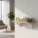 Ver imagem 1 de Kit 2 Suportes de Prateleira 22cm Trapézio com Furos Aço Reforçado Design Moderno