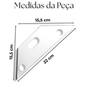Ver imagem 3 de Kit 2 Suportes de Prateleira 22cm Trapézio com Furos Aço Reforçado Design Moderno