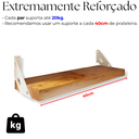 Ver imagem 5 de Kit 2 Suportes de Prateleira 22cm Trapézio com Furos Aço Reforçado Design Moderno