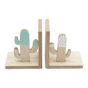 Ver imagem 1 de APARADOR LIVRO MADEIRA CACTUS BRANCO/VERDE 26X9X15CM