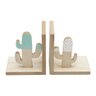 APARADOR LIVRO MADEIRA CACTUS BRANCO/VERDE 26X9X15CM - 1