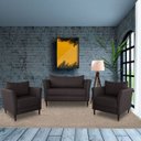 Ver imagem 7 de Conjunto Sofá 2 Lugares com 2 Poltronas Pés Palito Lubbock Couro Marrom - Gran Belo