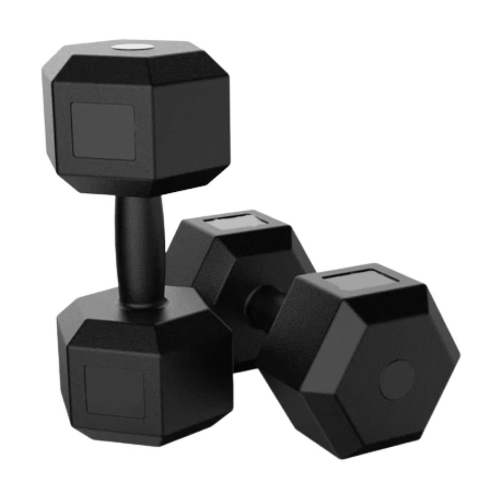 Par de Halteres Dumbell Ciment Sextavado Bonafit 10kg Preto