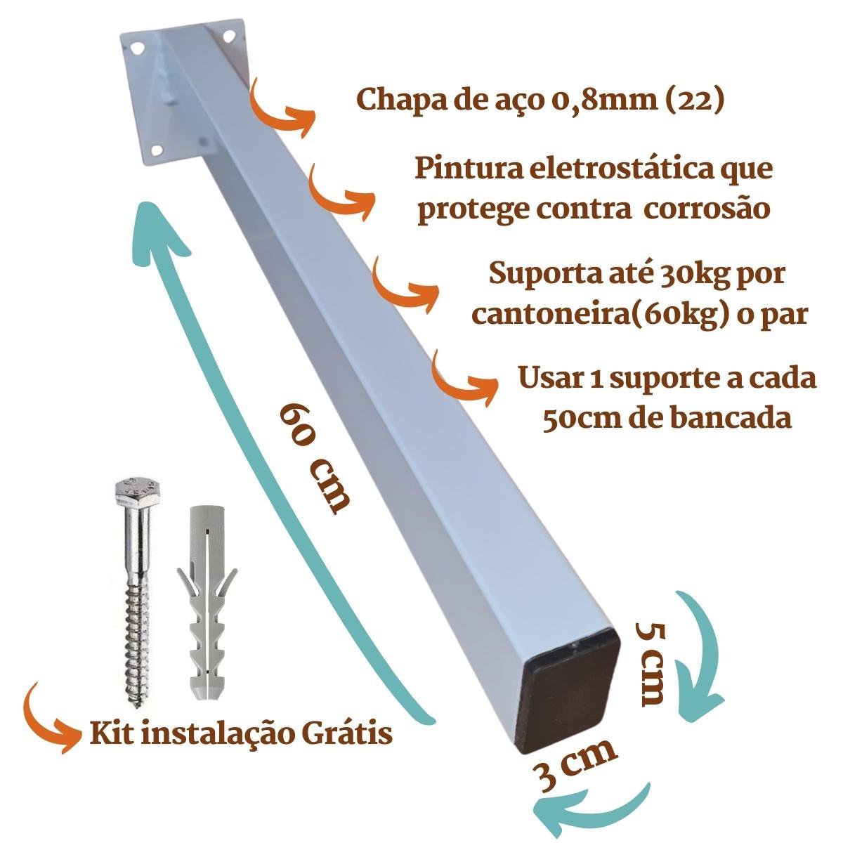 Suporte Para Pia De Parafusar Cm Pe As Grapa Marmore Madeiramadeira