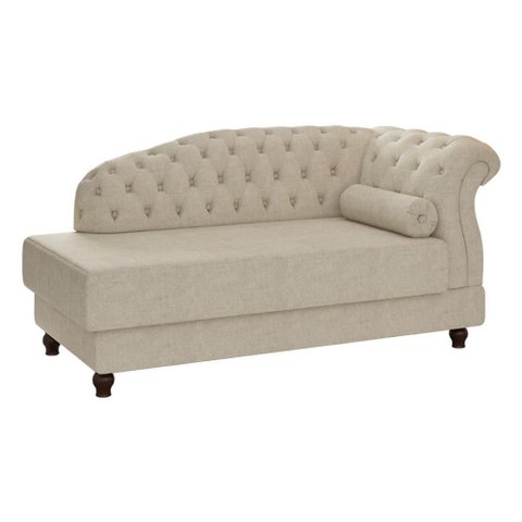 Sofá com Chaise Pomme 1 Lugar 160cm Direito Bege Bouclé Suave Sallar Home