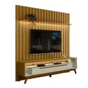 Ver imagem 2 de Rack com Painel para Tv até 70 Polegadas London 2 Portas 1 Prateleira Cedro/off White - Olivar Móvei