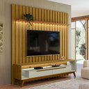 Ver imagem 1 de Rack com Painel para Tv até 70 Polegadas London 2 Portas 1 Prateleira Cedro/off White - Olivar Móvei