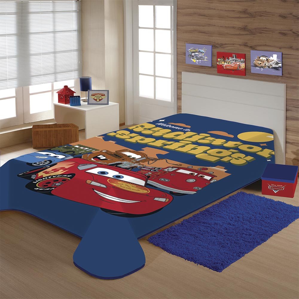 Cobertor Raschel Plus Juvenil 150x200cm Disney Carros Radiator Jolitex