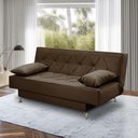Ver imagem 1 de Sofá Cama 1,80m Iara Suede Marrom Rover & Beato