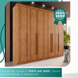 Guarda-roupa Casal 6 Portas 6 Gavetas Sparta - Mais Móveis Cor Cinamomo - 4