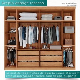 Guarda-roupa Casal 6 Portas 6 Gavetas Sparta - Mais Móveis Cor Cinamomo - 6