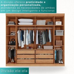 Guarda-roupa Casal 6 Portas 6 Gavetas Sparta - Mais Móveis Cor Cinamomo - 9