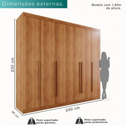 Guarda-roupa Casal 6 Portas 6 Gavetas Sparta - Mais Móveis Cor Cinamomo - 7