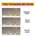 Ver imagem 4 de Lustre Pendente de Teto Led Moderno para Sala de Estar Dna Espiral 3 em 1 Bivolt