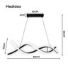 Lustre Pendente de Teto Led Moderno para Sala de Estar Dna Espiral 3 em 1 Bivolt - 5