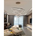 Ver imagem 3 de Pendente 5 Anéis Marrom Escovado 100cm Led 140w 3500k Bivolt Cabo de 3,5 Metros Paris Luz