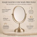 Ver imagem 6 de Espelho de Mesa Metal Aumento Dourado Escovado Goldenx