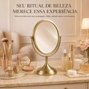 Ver imagem 7 de Espelho de Mesa Metal Aumento Dourado Escovado Goldenx
