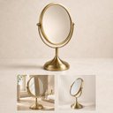 Ver imagem 2 de Espelho de Mesa Metal Aumento Dourado Escovado Goldenx