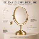 Ver imagem 4 de Espelho de Mesa Metal Aumento Dourado Escovado Goldenx