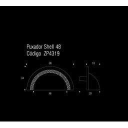 Puxador Shell 48mm Niquel Escovado com Verniz - Zen - 3