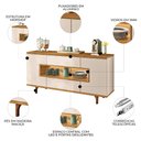 Ver mais imagens de Buffet Aparador 160cm com Led 3 Portas Islam Off/cinamomo H01 - Mpozenato