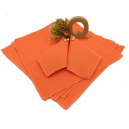 12 Guardanapos Laranjas Em Tecido Oxford 35x35 - 1