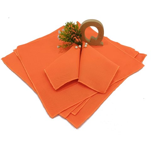 12 Guardanapos Laranjas Em Tecido Oxford 35x35