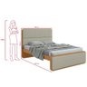 Cama Casal 1,40 Easy Like Tecido Boucle Sálvia Amendoa Clean - 3