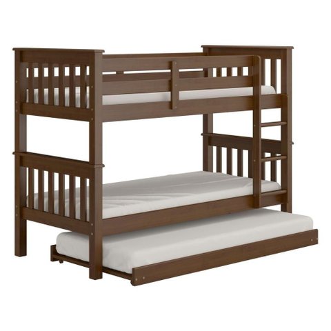 Treliche de Solteiro Madeira Maciça para Colchão 88 X 188 Cm Multimóveis Cr35245 Castanho