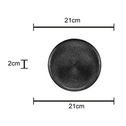 PRATO SOBREMESA CRISTAL DOTS PRETO 21cm - 5