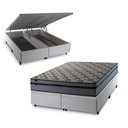 Ver imagem 2 de Conjunto Box Baú Queen Montreal Branco 158x198x71 c/ Molas Ensacadas