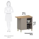 Ver imagem 3 de Balcão de Canto Reto 90cm 1 Porta com Tampo Lumina Luciane Móveis