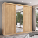 Ver imagem 2 de Guarda-roupa Casal 3 Portas de Correr com Espelho e 6 Gavetas Sevilha