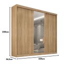 Ver imagem 6 de Guarda-Roupa Casal 3 Portas de Correr com Espelho e 6 Gavetas Sevilha