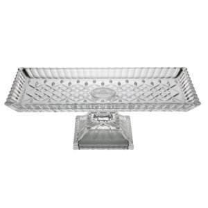 Travessa Cristal Wolff com Pé Retangular Lys 34x17x11cm