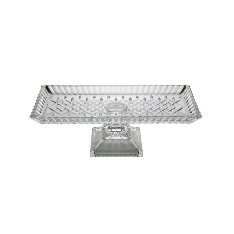 Travessa Cristal Wolff com Pé Retangular Lys 34x17x11cm Travessa Cristal Wolff com Pé Retangular Lys 34x17x11cm