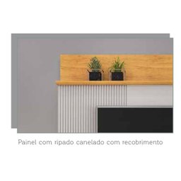 Estante Home Theaters para Salas Henry C/pés - Élpis Móveis - Freijó/off White - 3