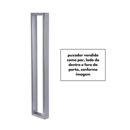 Puxador para Porta Barra Retangular 50x20 Aço Inoxidavel 100cm Polido 1m - 8