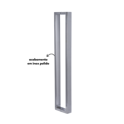 Puxador para Porta Barra Retangular 50x20 Aço Inoxidavel 100cm Polido 1m - 6