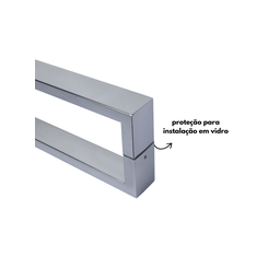 Puxador para Porta Barra Retangular 50x20 Aço Inoxidavel 100cm Polido 1m - 7