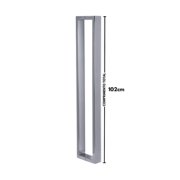 Puxador para Porta Barra Retangular 50x20 Aço Inoxidavel 100cm Polido 1m - 4