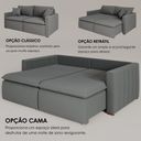 Ver imagem 4 de Sofá Cama Retrátil em Madeira Eucalipto e Bouclê 210cm Uruguai