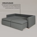 Ver imagem 5 de Sofá Cama Retrátil em Madeira Eucalipto e Bouclê 210cm Uruguai