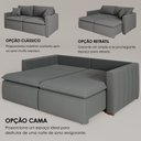 Ver imagem 4 de Sofá Cama Retrátil em Madeira Eucalipto e Bouclê 210cm Uruguai