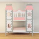 Ver imagem 4 de Beliche Castelo Encantado - Madeira Maciça Branco/cinza/rosa | Housin