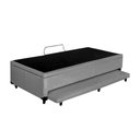 Ver imagem 2 de Cama Box Baú Auxiliar Solteiro Corino Espuma 8cm 45x88x188 Cinza