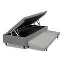 Ver imagem 1 de Cama Box Baú Auxiliar Solteiro Corino Espuma 8cm 45x88x188 Cinza