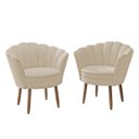 Ver imagem 1 de Kit 2 Poltronas Cadeiras Pétala Confortáveis Balaqui Decor Cor:bege